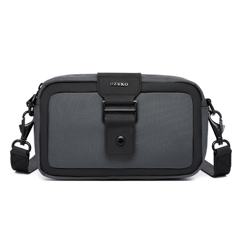 V562-B1056565060DBT-202508282336-00 Waterproof Mini Crossbody Bag For Men Oxford Cloth Design - Grey - Image 1