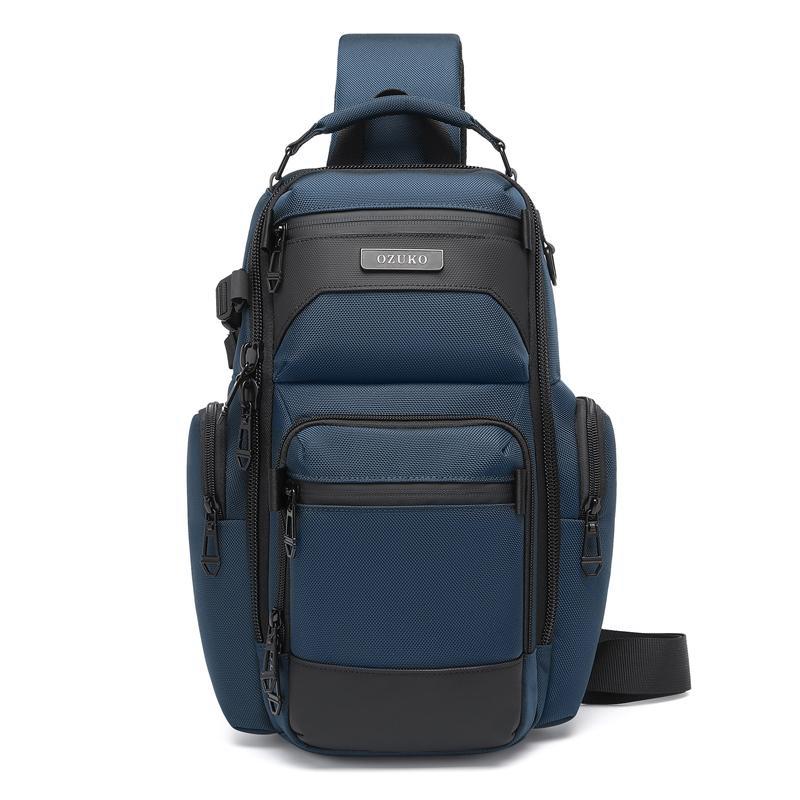 V562-B1083565060DBT-202508290015-00 Lightweight Men Waterproof Crossbody Chest Bag Travel Companion - Blue - Image 1