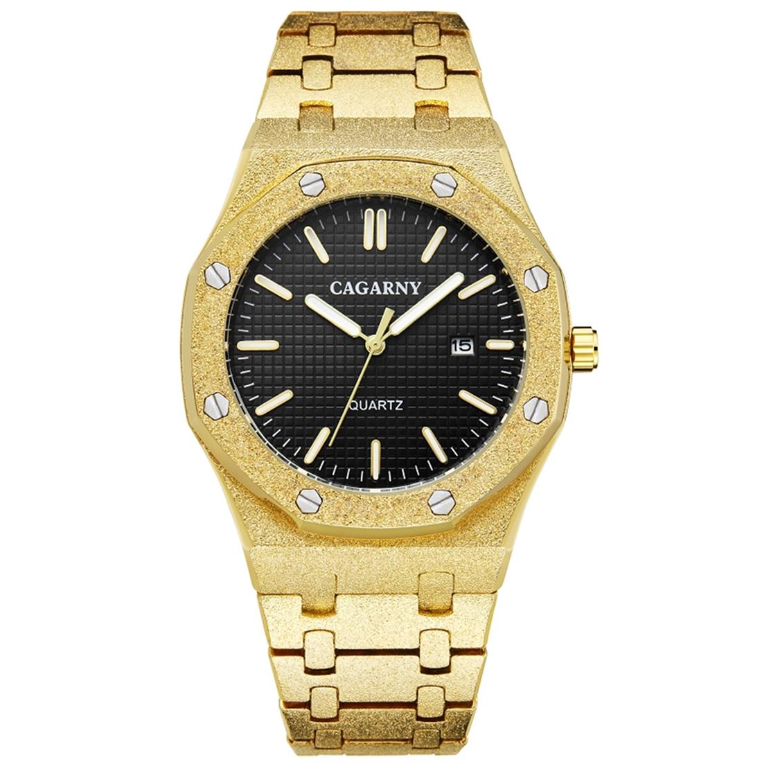 V562-BJ5330AW-202508281945-00 Gold Shell Black Dial Men Stainless Steel Watch with Dual Movement - Wa0335Jb - Image 1