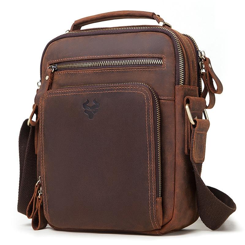 V562-C1012562060DBT-202508290941-00 Leather Men Shoulder Bag Mh573 - Brown - Image 1