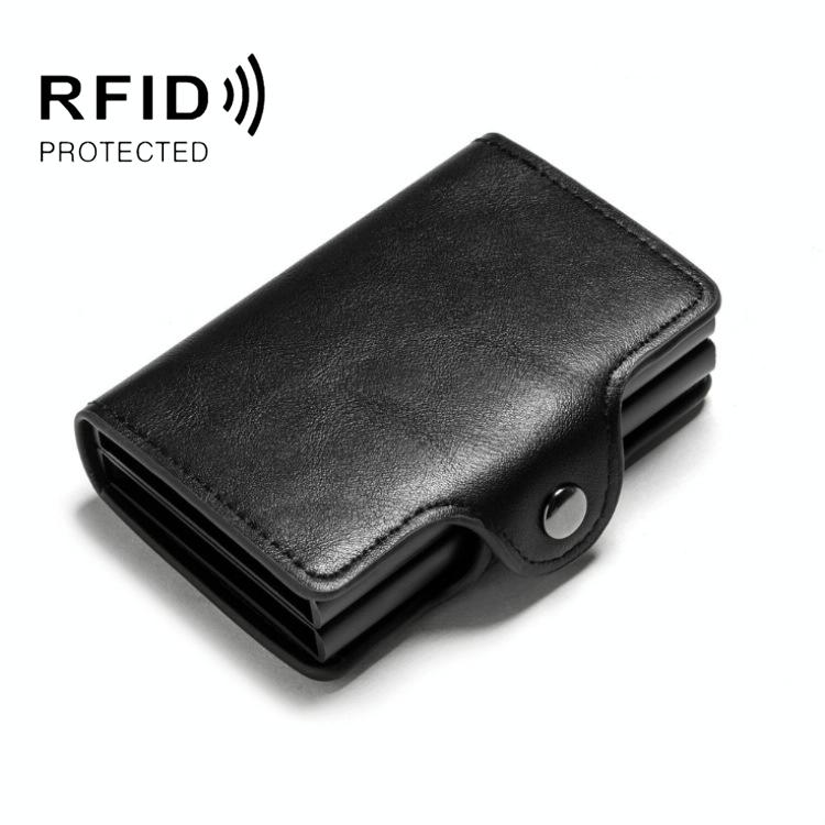 V562-C1015283060DBT-202508281015-00 Automatic Pop Up Rfid Metal Card Holder - Black - Image 1