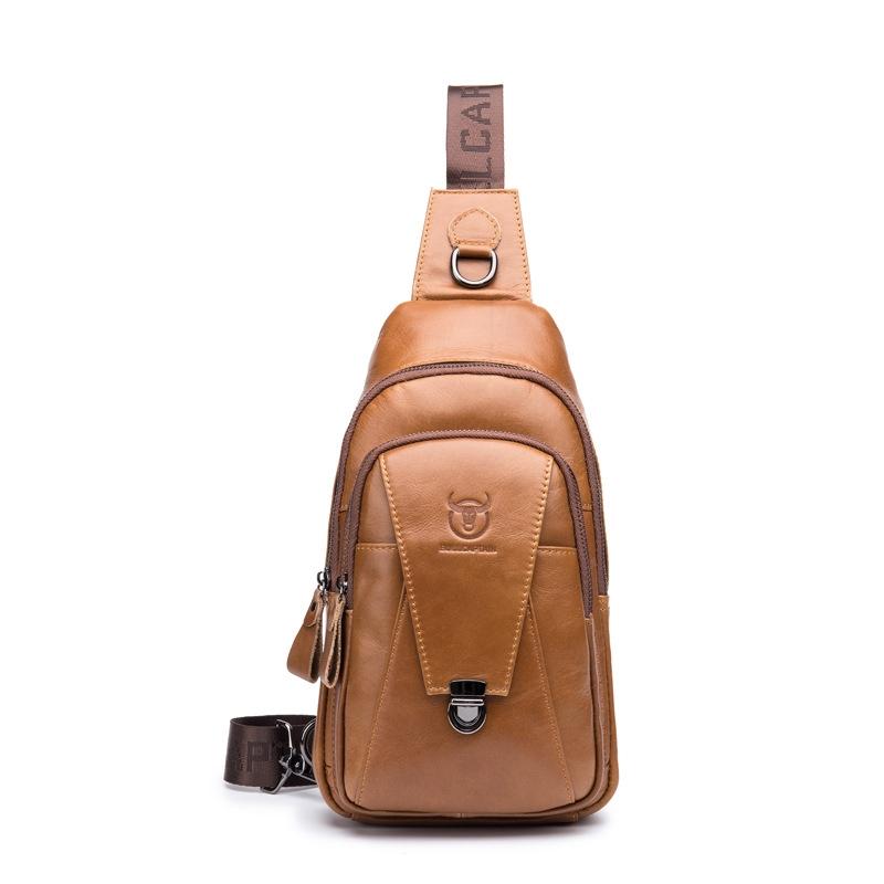 V562-C1032313850DBT-202508291006-00 Men Leather Multi Function Shoulder Bag - Yellow Brown - Image 1