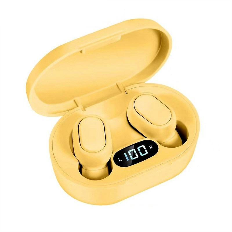 V562-C1052723060DBT-202508281645-00 Waterproof Tws Bluetooth 5.0 In-ear Headphones for Sports - Yellow - Image 1