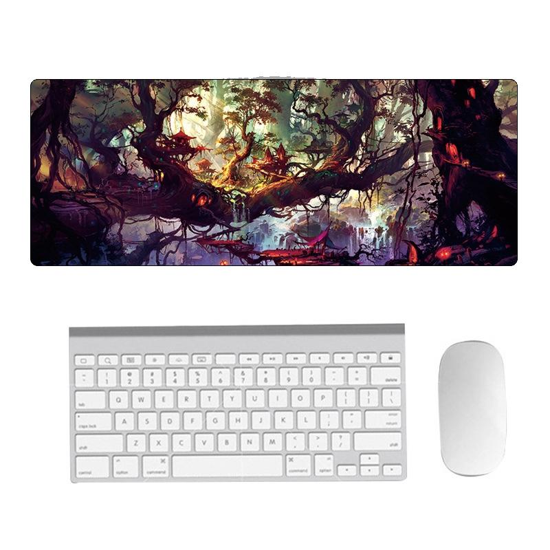 V562-D0178081060DBT-202508291541-00 Fantasy Pattern Mouse Pad 400 X 900 X 5Mm Hand Painted - 4 Tree Scenery - Image 1