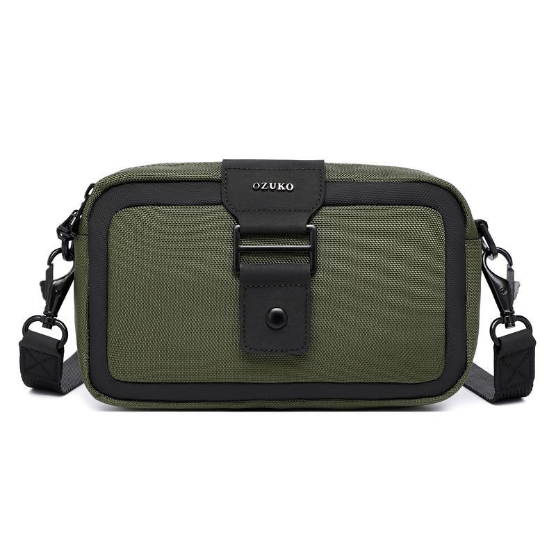 V562-D1056565060DBT-202508282336-00 Waterproof Mini Crossbody Bag For Men Oxford Cloth Design - Green - Image 1