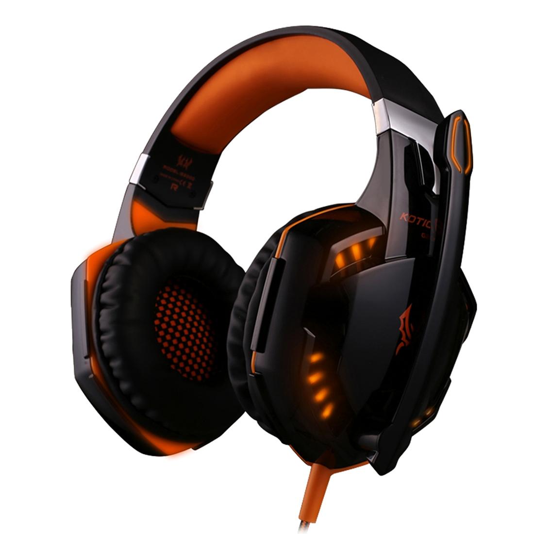 V562-E0010CP-202508292135-00 Over-Ear Gaming Headset With Mic Led Light And Stereo Bass For Pc Gamer - Orange + Black - Image 1