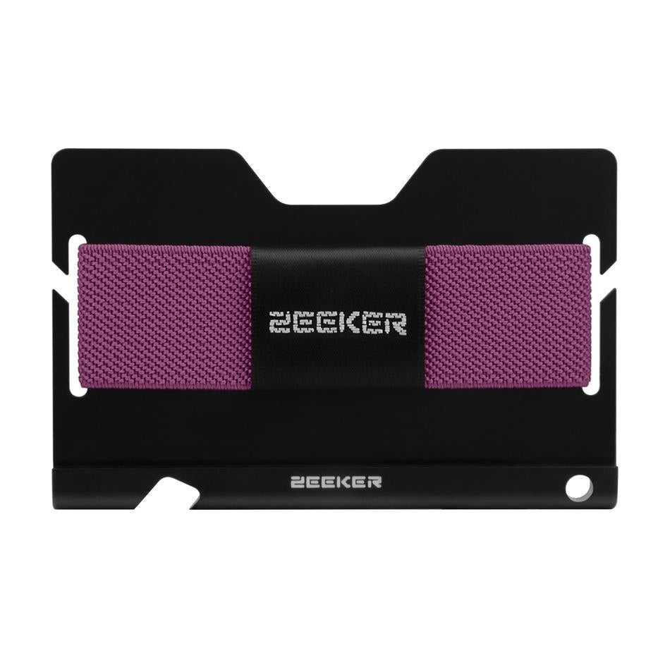 V562-E1014477850DBT-202508290846-00 Multi Function Aluminum Card Holder For Men & Women Elastic Band Wallet - Purple - Image 1