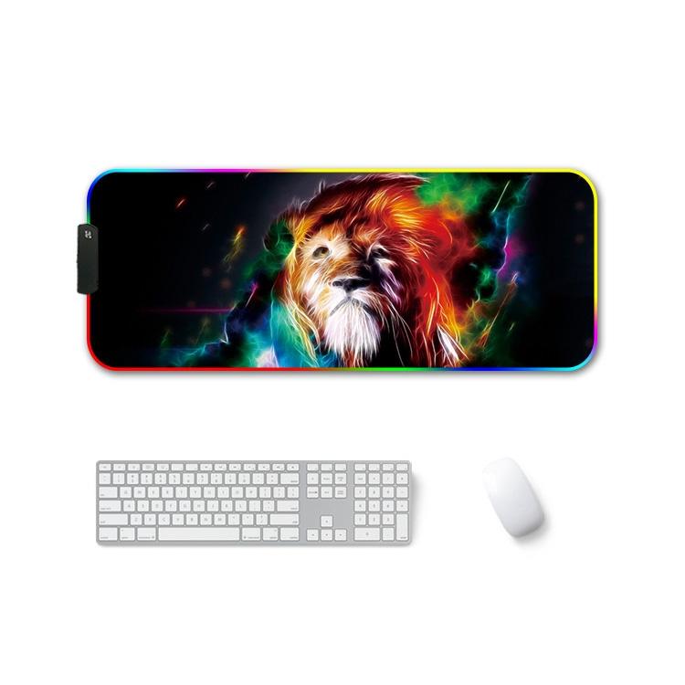 V562-E1118412750DBT-202508291440-00 Rubber Thermal Transfer Rgb Luminous Non-Slip Mouse Pad - Colourful Lion - Image 1