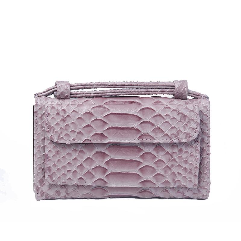 V562-F1053712750DBT-202508282245-00 Chain Crossbody Bag with Snake Texture Print - 18 Nude Pink - Image 1