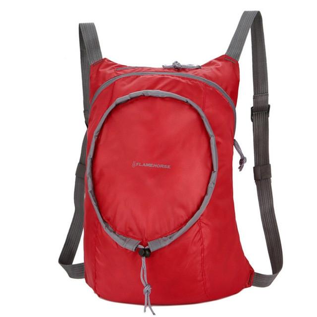 V562-F1055755910DBT-202508282240-00 Waterproof Nylon Collapsible Backpack Lightweight Travel Bag For Women And Men - Red - Image 1