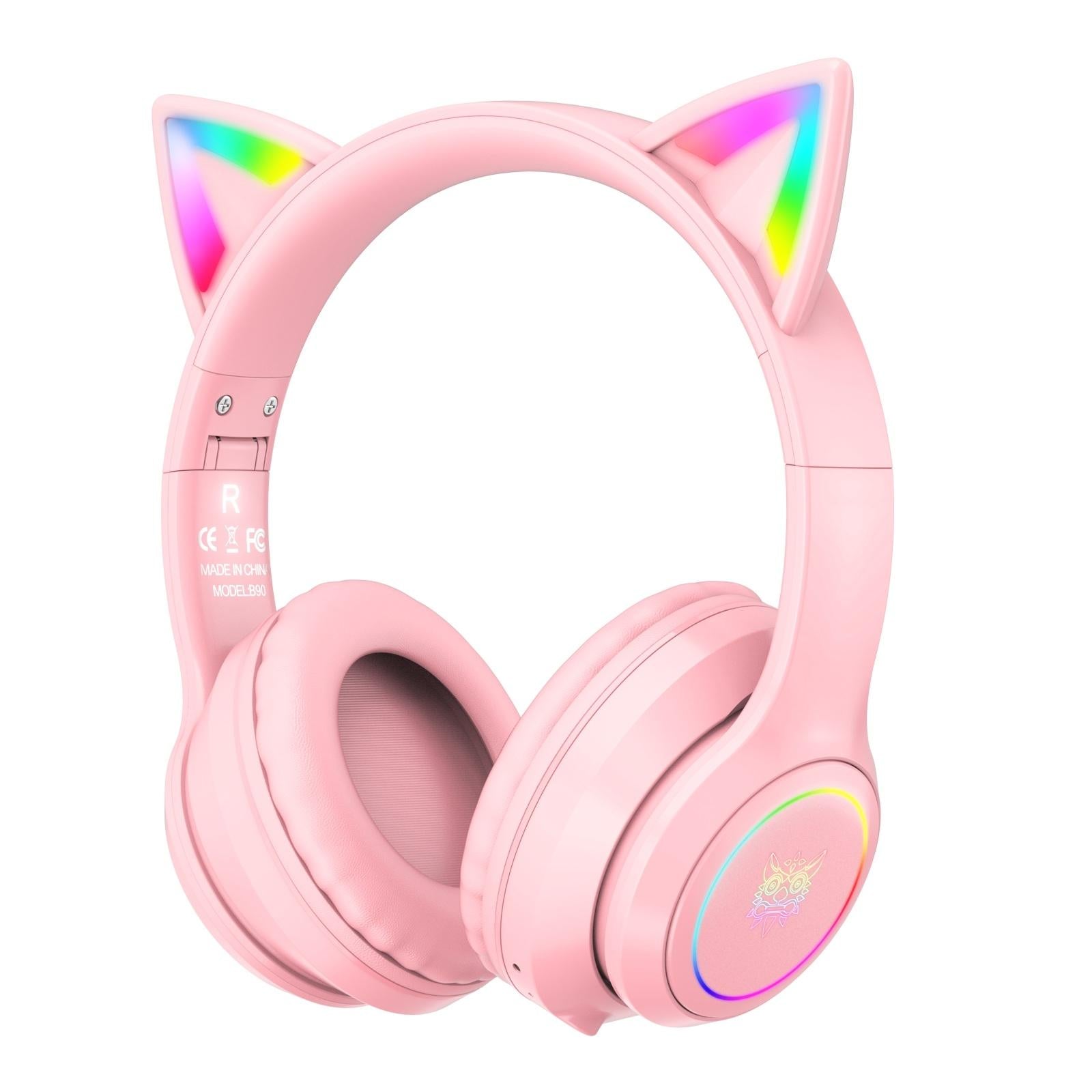 V562-F108966200ADE-202508292240-00 Wireless Bluetooth Headphones With Rgb Lighting - Pink - Image 1