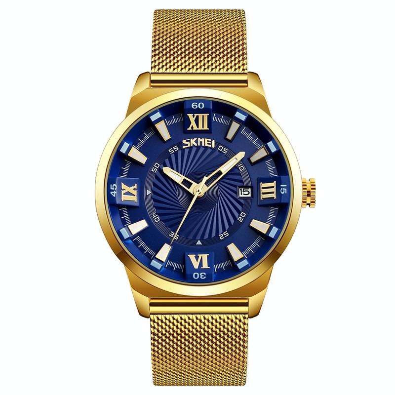 V562-L3206AW-202508282021-00 Stylish 30m Waterproof Metal Quartz Men Watch - Blue - Image 1