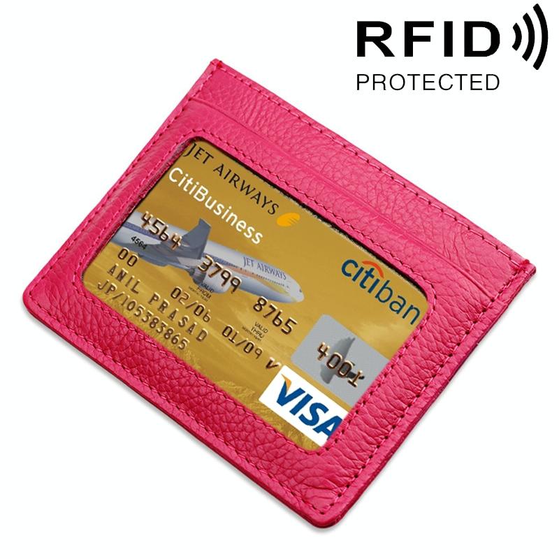 V562-M4801BCC-202508280936-00 Leather Rfid Card Holder - Blocking - Magenta - Image 1