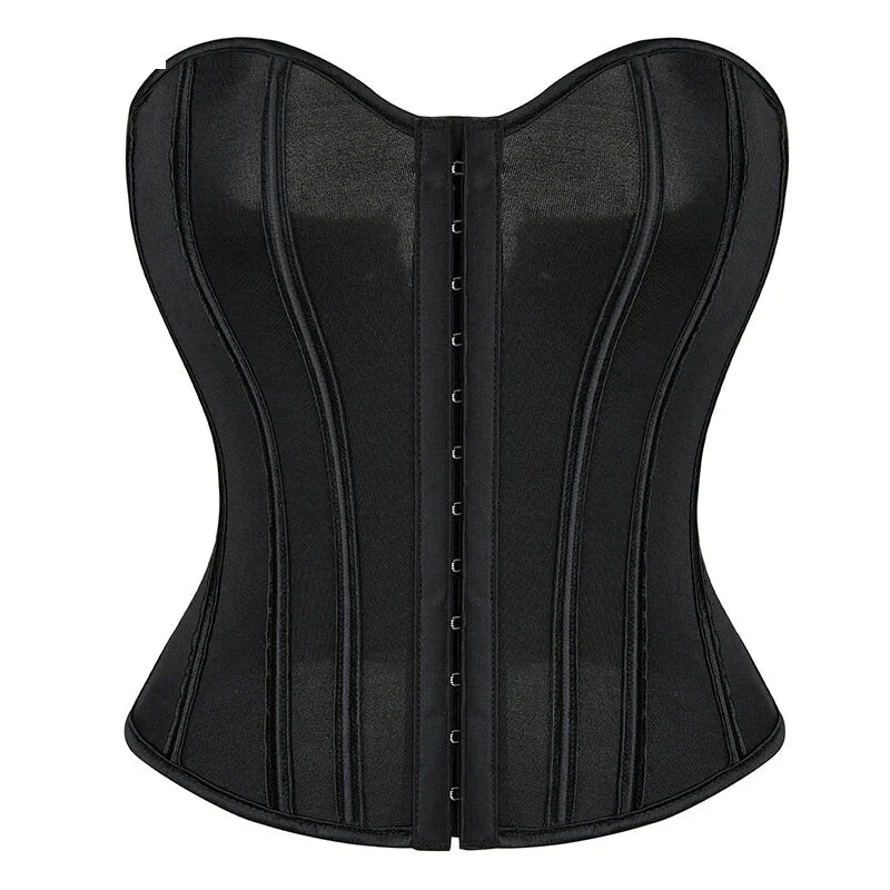 V562-OBBPBBNAIKOLOIPL-1-202508291855-00 Translucent Gothic Bustier Crop Top Plus Size S-6Xl Burlesque Vintage Lingerie - Xxxl - Image 1