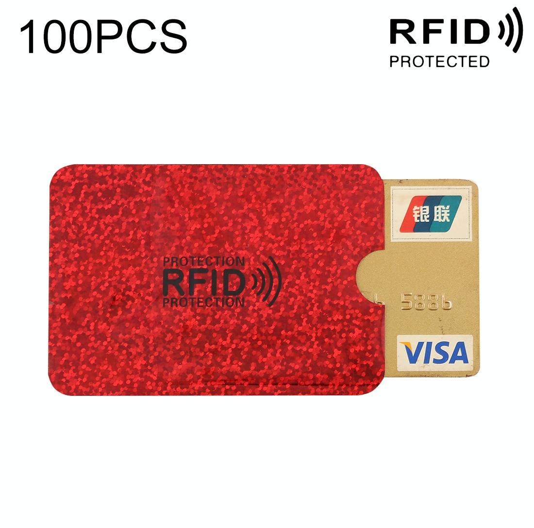 V562-R22229002YZ-202508280940-00 100-pack Aluminum Foil Rfid Blocking Credit Card Case - Red - Image 1