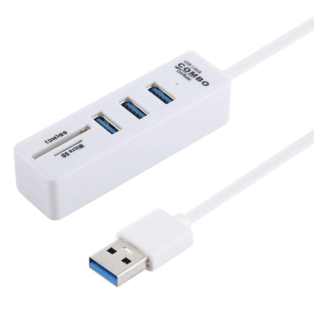 V562-W6579CP-202508280632-00 2-In-1 Usb 3.0 Hub Converter + 3X Usb Ports 26Cm Cable White - Image 1