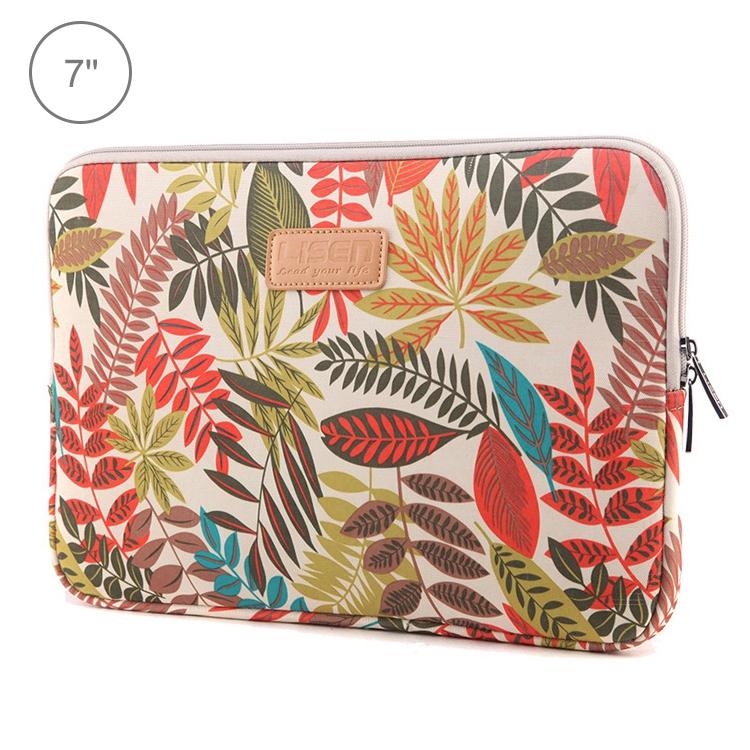 V562-WC1113BL-202508290508-00 Colourful Leaves Sleeve Case Briefcase with Zipper - White - Image 1
