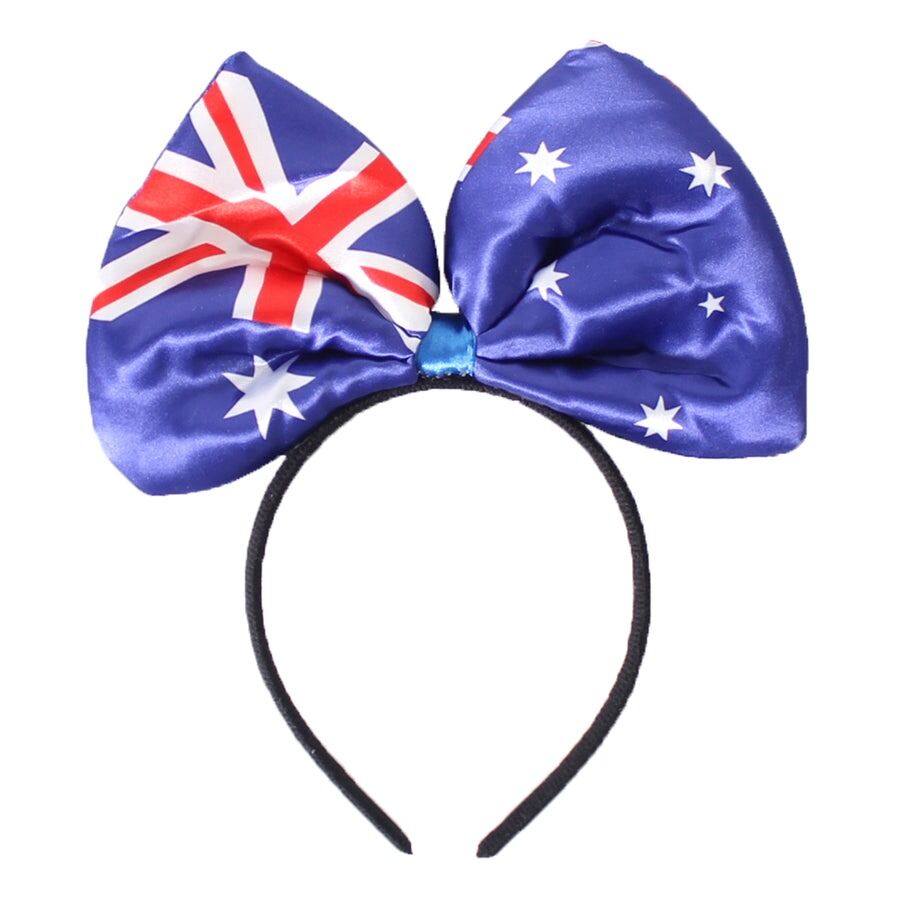 V563-14719-202508260935-00 Australian Flag Bow Headband – Festive Australia Day Accessory - Image 1