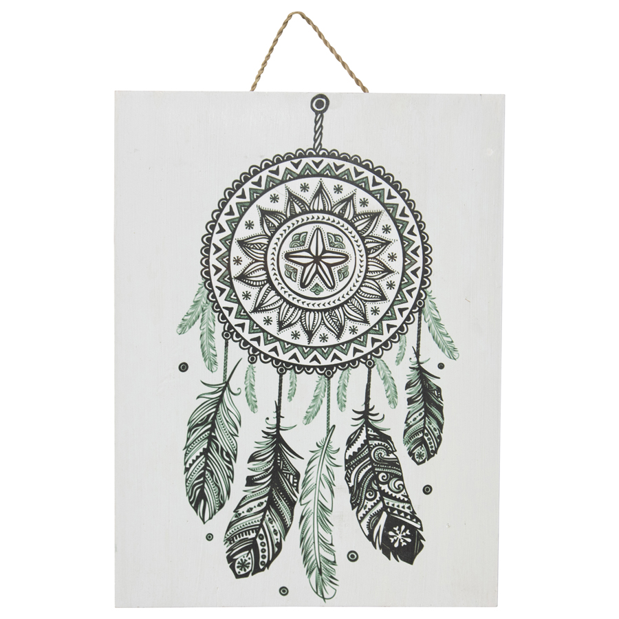 V637-33778WAL-202508251415-00 Handcrafted Monochrome Dream Catcher Wall Art 30x2cm - Image 1