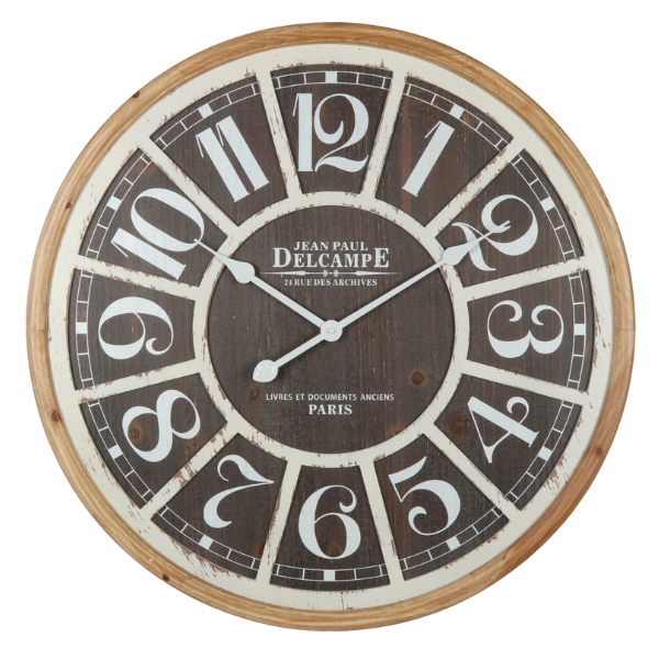 V637-56002CLK-202508251730-00 Distressed Grid Wall Clock 68x68cm - Image 1