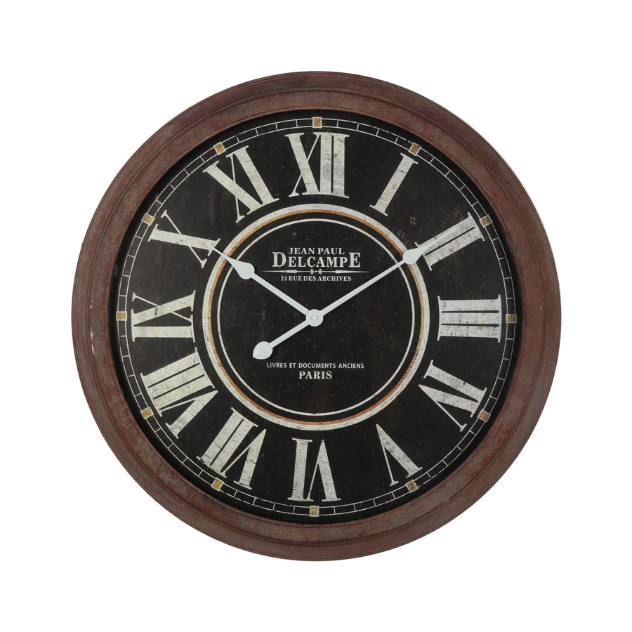 V637-56003CLK-202508251730-00 Vintage-Style 'Delcampe' Glass-Front Wall Clock 70cm - Image 1