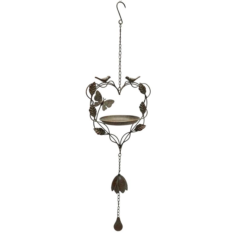 V637-74148BRD-202508251615-00 Hanging Heart-Shape-Birdfeeder w Butterfly + Birds 87cm - Image 1