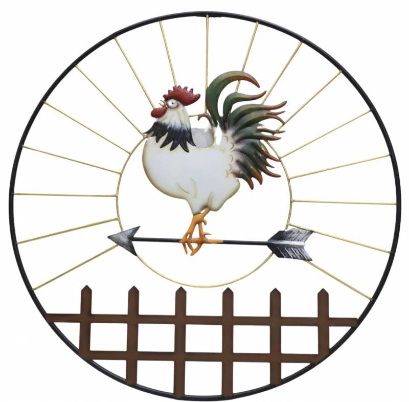 V637-E522756-202508252030-00 Set 2 Richard Rooster Metal Wall Art 81x71cm - Image 1