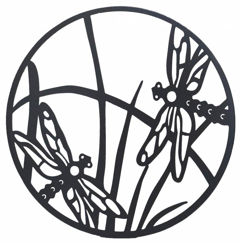 V637-E522940-202508252130-00 Round Dragonfly Metal Wall Art 40cm - Image 1