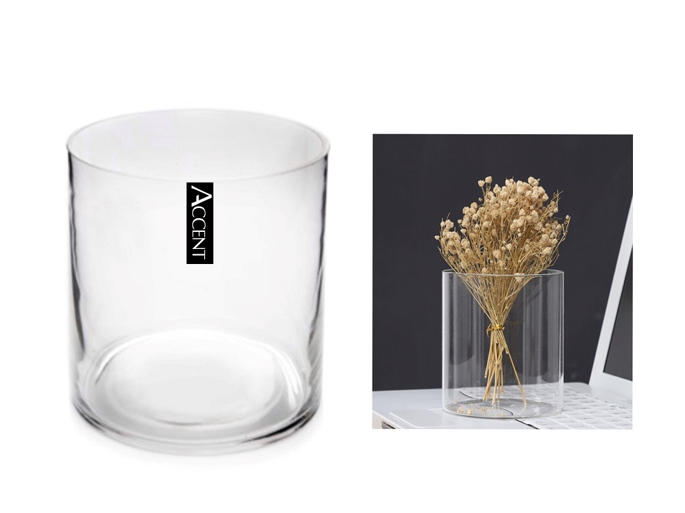 V637-GVA30287-202508252110-00 bulk 6 Glass Cylinder Decorative Vase 25cm - Image 1