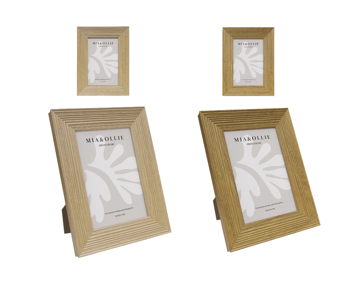 V637-PHO37316-202508252110-00 Set 2 Photo Frame Oak '4x6in' Assort 15cm - Image 1