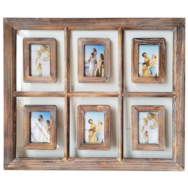 V637-WF-AHF190937-1-202508260425-00 Rustic 6 Collage Photo Frame w Glass Background 82cm - Image 1