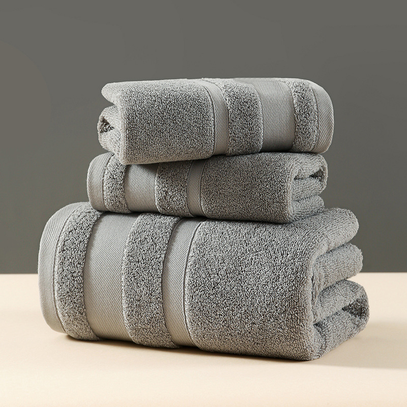 V888-ELOSUNG32954-202507151037-00 Grey Premium 3-Piece 100% Cotton Towel Set - Ultra Soft, Absorbent & Quick-Dry for Bathroom - Image 1