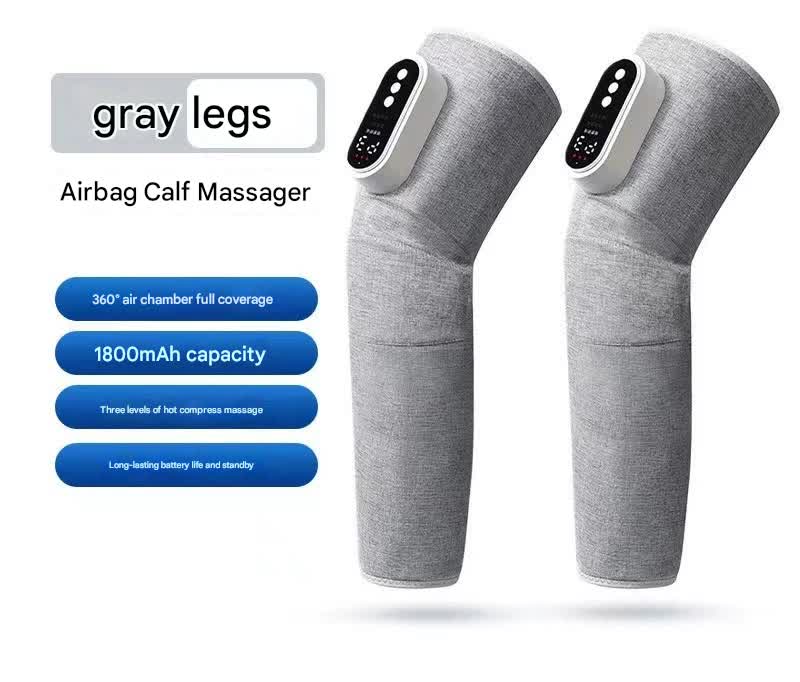V888-ELOSUNG35651-202507100941-00 Rechargeable Air Compression Leg Massager with Heat Therapy for Knee & Calf Relief(grey-Double) - Image 1