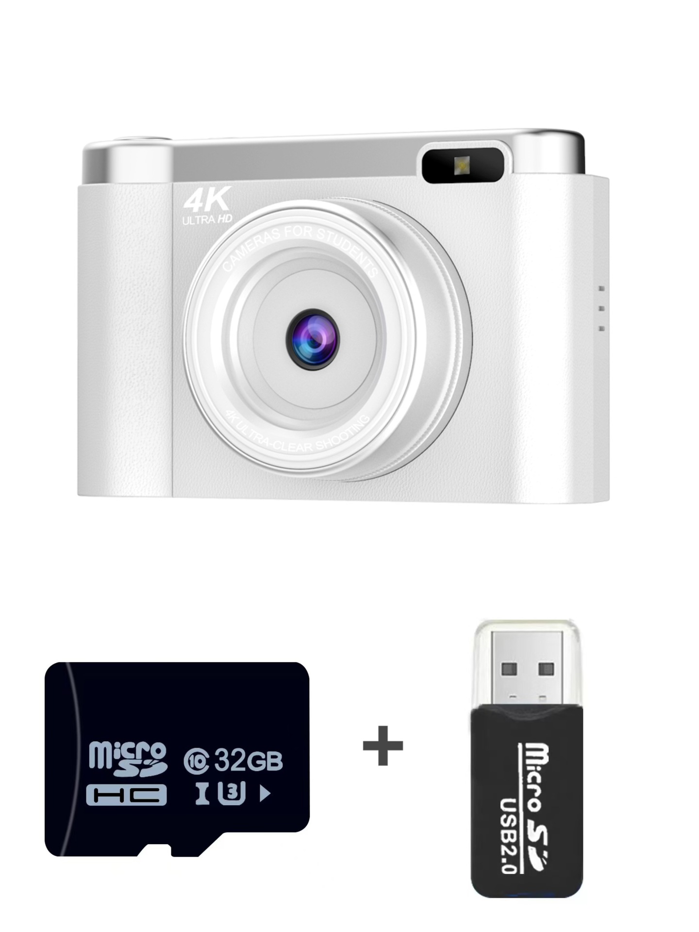 V888-ELOSUNG35726-202507180916-00 4K Ultra HD Digital Camera - 75MP, 2.8-inch Rotatable Screen, Auto Focus & Built-in Flash(white) - Image 1
