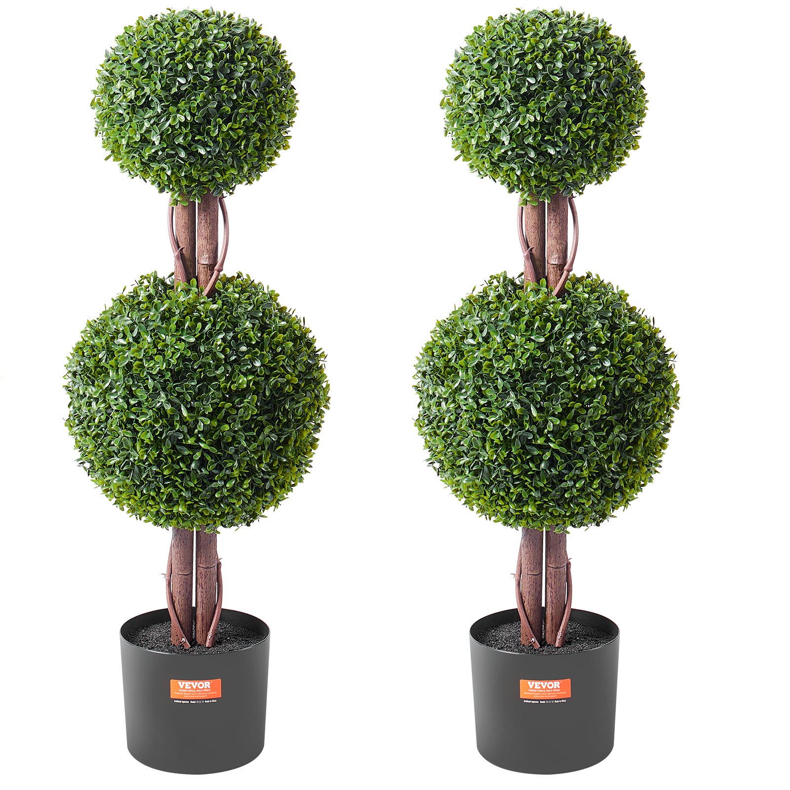 V952-HYMRGXJS48YCKHMZUV0-202507141723-00 VEVOR 2 Pack 91.4cm Artificial Boxwood Topiary Tree Faux Plant UV Decor In/Outdoor - Image 1