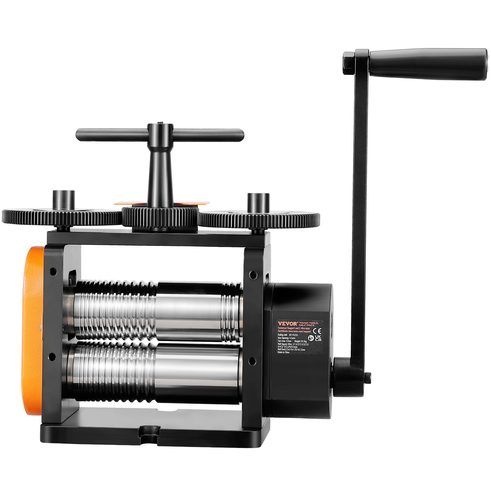V952-SHYYPJ3H157M2T9N9V0-202507141425-00 VEVOR Rolling Mill, 2.24"/57 mm Jewelry Rolling Mill Machine, 1: 2 Gear Ratio, 3-in-1 Multi-function Rolling Mill, 0-5.5 mm Press Thickness for Metal Jewelry Making Sheet Square Wire Elliptical - Image 1