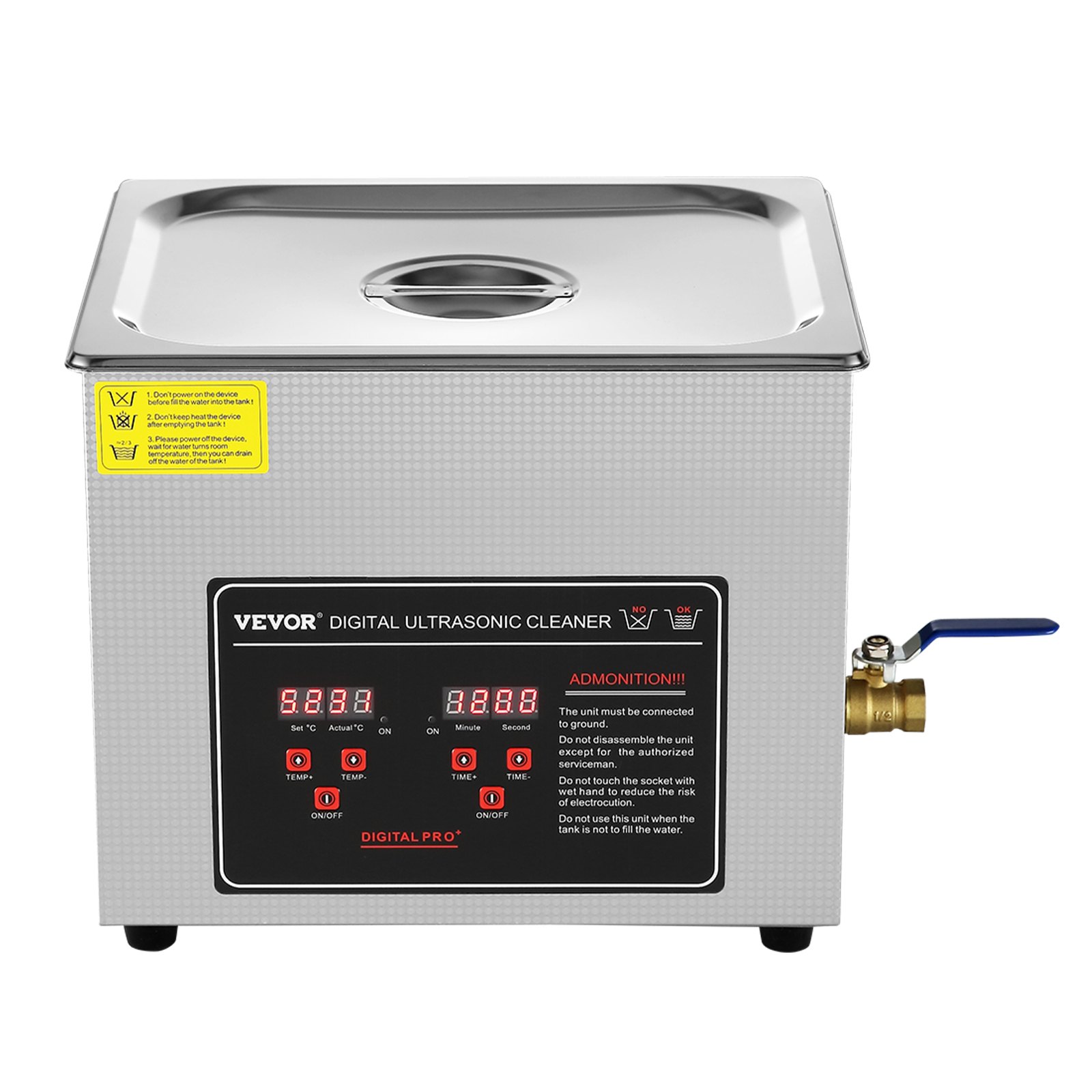 V952-SXCSBQXJ10L02FU3NV3-202507141221-00 VEVOR Ultrasonic Cleaner with Digital Timer & Heater, Professional Ultra Sonic Jewelry Cleaner, Stainless Steel Heated Cleaning Machine for Glasses Watch Rings Small Parts Circuit Board (10L) - Image 1